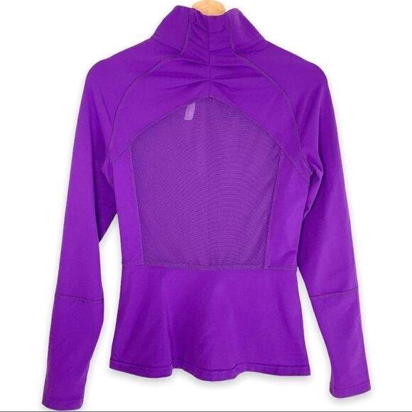 Karma Purple Ruched Mesh Panel Zip Jacket - Picture 6 of 9